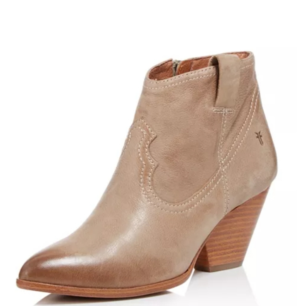BNIB Frye Reina Ankle Bootie w/Side Zip: Sand Sz 8